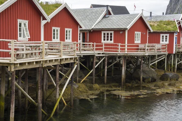 Панорамный Вид Побережье Острова Рейне Лофотене Норвегии — стоковое фото