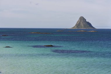 Andenes Norveç'te lofoten Adaları, tropik kumsalda genel bakış 