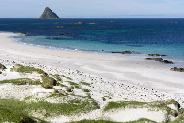 Visión General Playa Tropical Andenes Las Islas Lofoten Norway — Foto de Stock