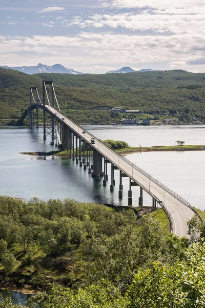 Weg Brug Gravdal Naar Eilanden Van Lofoten Noorwegen — Stockfoto