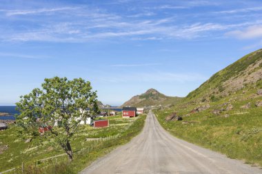 Niksund yol Lofoten Adaları Norveç'te
