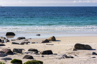 Andenes Norveç'te lofoten Adaları, tropik kumsalda genel bakış 