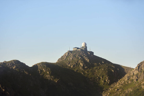 astronomical observatory on the mountain of Nyksund at the Lofoten islands in Norway