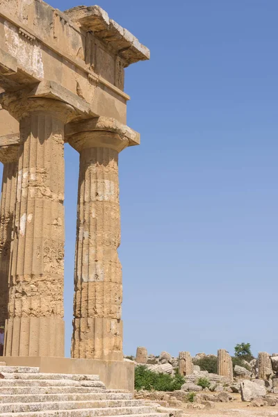 Antigos Templos Selinunte Agrigento Sicília Itália — Fotografia de Stock