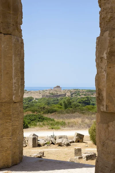 Anciens Temples Selinunte Agrigente Sicile Italie — Photo