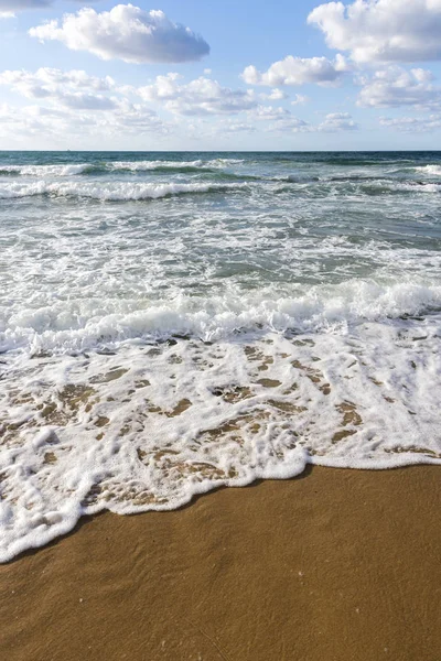 Crystal Clear Sea Frothy Waves Beaches Palermo Sicily Italy — Stock Photo, Image