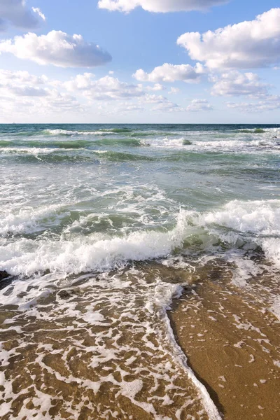 Crystal Clear Sea Frothy Waves Beaches Palermo Sicily Italy — Stock Photo, Image