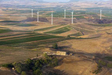 Sicilya İtalya manzara havadan görünümü