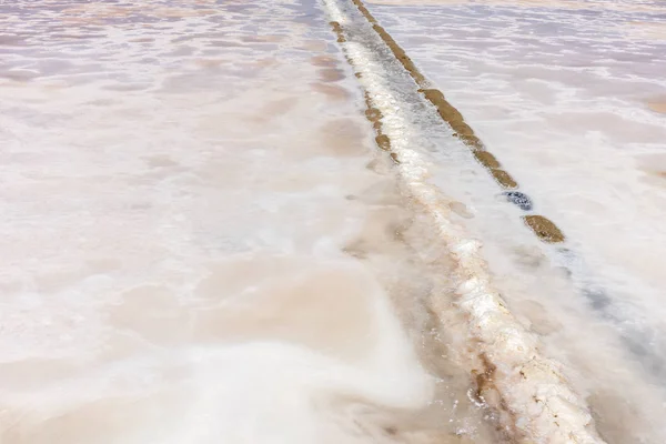 Raccolta Del Sale Presso Saline Trapani Sicilia — Foto Stock