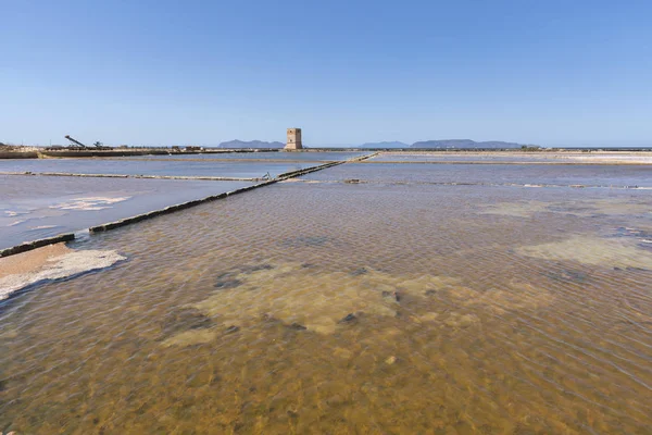 Sůl Kolekce Solivar Trapani Sicílie Itálii — Stock fotografie