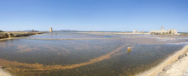 Sale Nelle Saline Trapani Sicilia Italia — Foto Stock