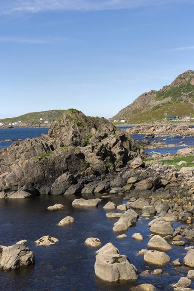 Panorama Long Côte Nyksund Jusqu Aux Îles Lofoten Norvège — Photo