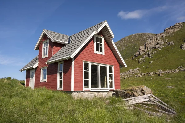 Red House Nyksund Lofoten Islands Norway — Stock Photo, Image