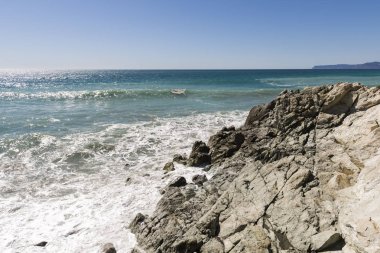 Liguria Varazze sahil üzerinde deniz manzarası