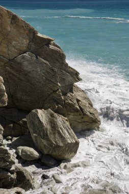 Liguria Varazze sahil üzerinde deniz manzarası