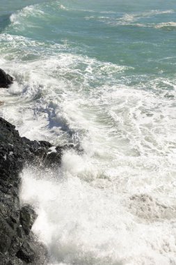 Liguria Varazze sahil üzerinde deniz manzarası