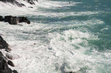 Liguria Varazze sahil üzerinde deniz manzarası