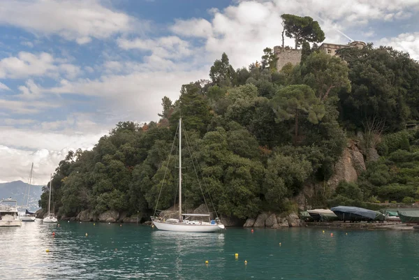 イタリアのジェノヴァのポルトフィーノ海岸の風景 家やヴィラ — ストック写真