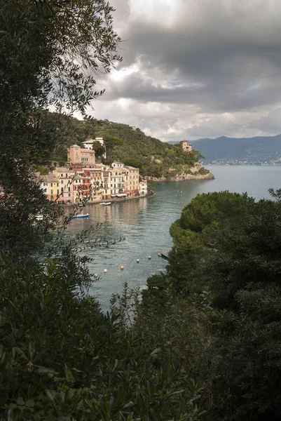 Paisajes Casas Villas Costa Portofino Génova Italia — Foto de Stock