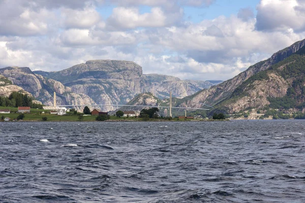 Táj Tenger Hegy Között Stavangerben Lofotenben Norvégiában — Stock Fotó