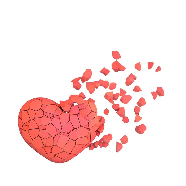 3D sammansättningen av hjärtan på en vit bakgrund — Stockfoto