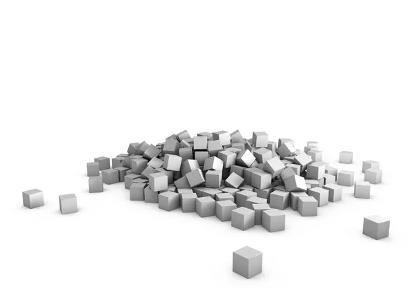 Composición de cubos 3D sobre fondo blanco —  Fotos de Stock