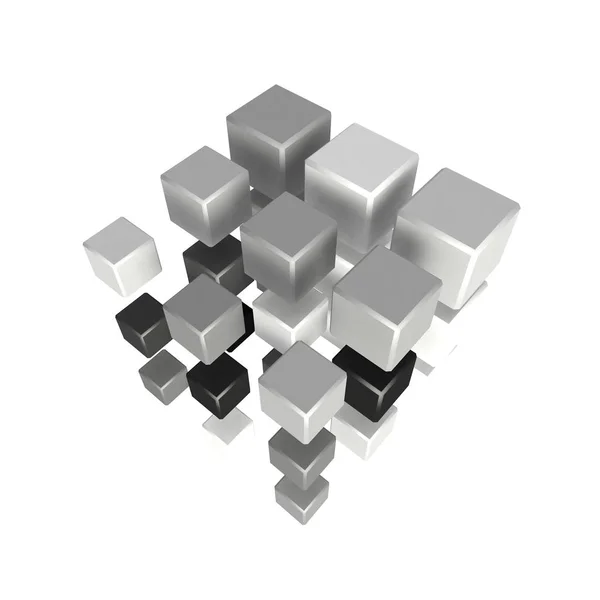 3D cubes composition on white background — Stock Photo, Image
