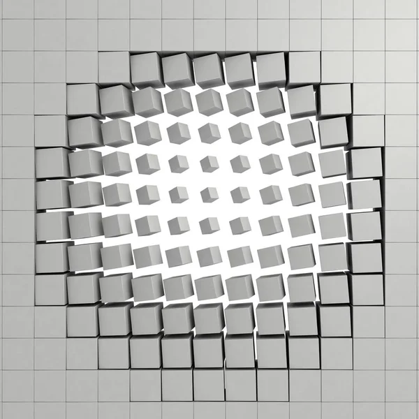 3D kocka összetétele, a fehér háttér — Stock Fotó