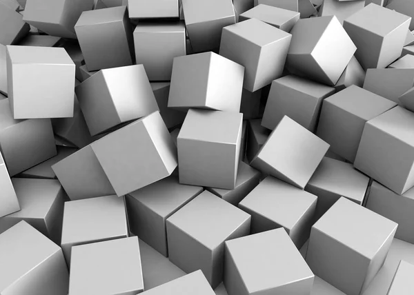 Composición de cubos 3D sobre fondo blanco — Foto de Stock