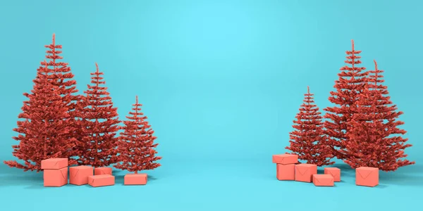 Hell Weihnachten Hintergrund Mit Weihnachtsbäumen — Stockfoto