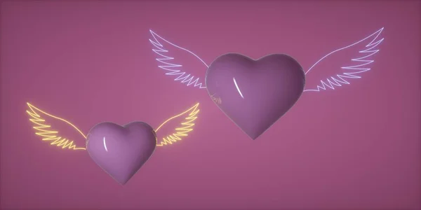 Render Corazón Sobre Fondo Brillante Feliz Día San Valentín Fondo — Foto de Stock