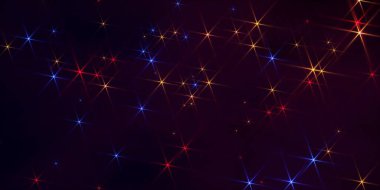 3 boyutlu görüntüleme. Arkaplan parlayan noktalar ya da gece gökyüzünün yıldızları. Kozmik gürültü.