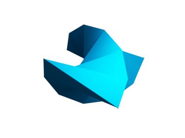 3 boyutlu görüntüleme. Dinamik logo beyaz bir arkaplanda izole edilmiş. Standart olmayan şeklin parlak işareti veya sembolü.