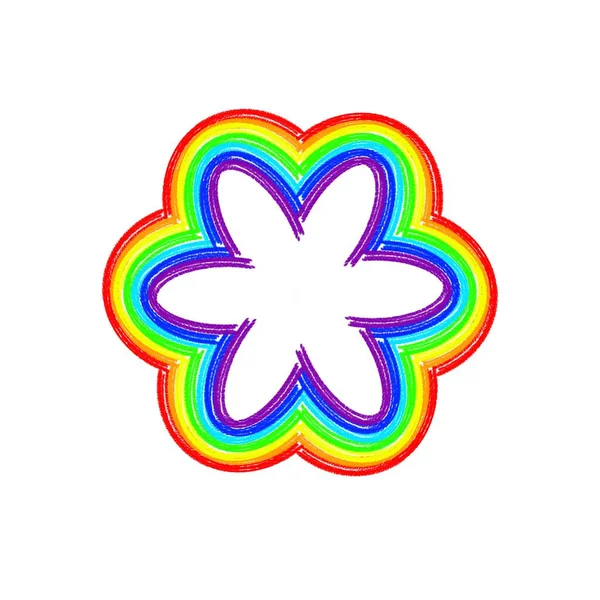 Drawing Stylized Flower White Background — Stock Photo, Image