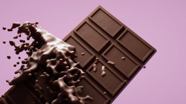 3 boyutlu görüntüleme. Arkaplan boş - ambalaj için çikolata