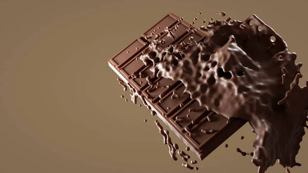 3Dレンダリング 背景ブランク パッケージ用チョコレートバー — ストック写真