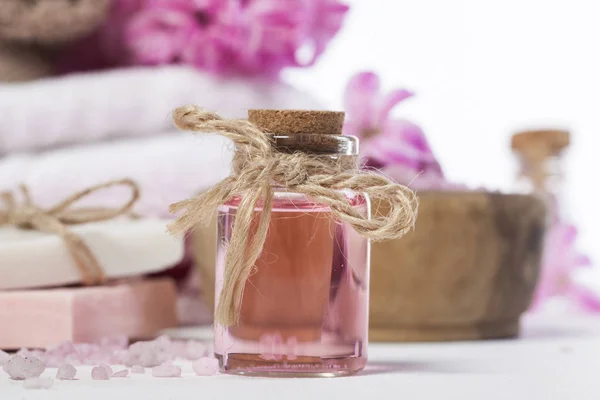 Spa bakgrund i olika rosa och vit. — Stockfoto