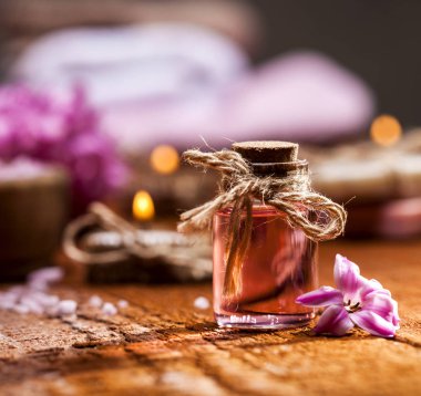 Spa arka planda çeşitli pembe ve kahverengi.