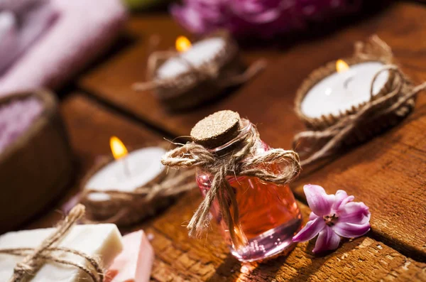 Spa arka planda çeşitli pembe ve kahverengi.