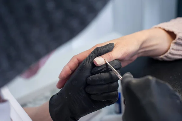 Manicura Cuidado Uñas Preparación Para Gel Esmalte Uñas —  Fotos de Stock