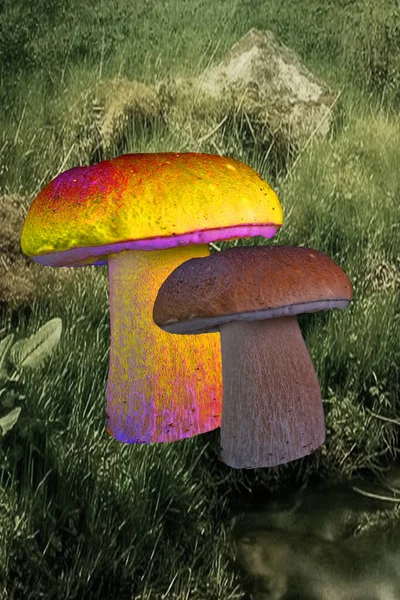 Magic Mushrooms on a Meadow