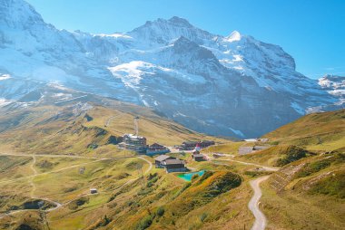 Demiryolu istasyonu Kleine Scheidegg, Grindelwald, Jungfrau bölgesi, İsviçre 