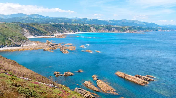 Krásný Přímořský Plášť Majáku Faro Cabo Vidio Cudillero Asturias Španělsko — Stock fotografie