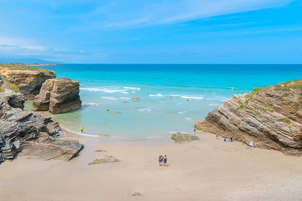 Famous Beach Cathedrals Playa Las Catedrales Ribadeo Galicia Spain Royalty Free Stock Images