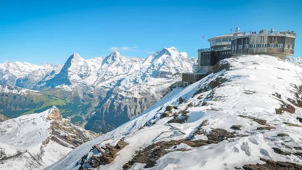Piz Gloria Revolving Restaurant Top Schilthorn Peak Switzerland Stock Image