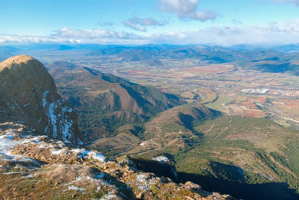 Amazing View Jaca Pyrenees Pea Oroel Mount Aragon Spain Royalty Free Stock Images
