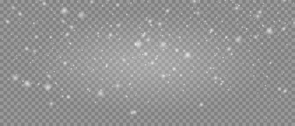 Kar düşen gerçekçi vektör örtüsü. Şeffaf bir şekilde izole edilmiş kış koleksiyonu dekorasyonunun Noel afişi için parlak kar taneleri arka planında. Stok vektörü