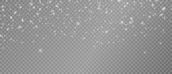 Vektör kar örtüsü. Gerçekçi kar yağışı arkaplanı saydamda izole edildi. Stok illüstrasyonu