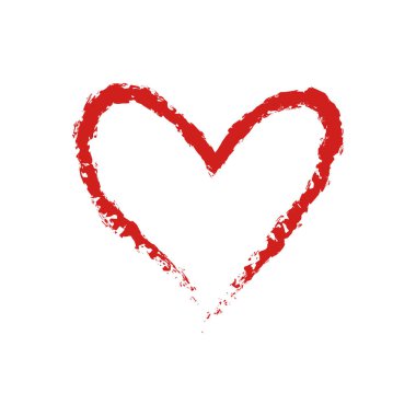 El çizimi vektör Love Heart şekil grafik elementi. Kırmızı Sevgililer Günü veya düğün boyası çerçevesi çiz