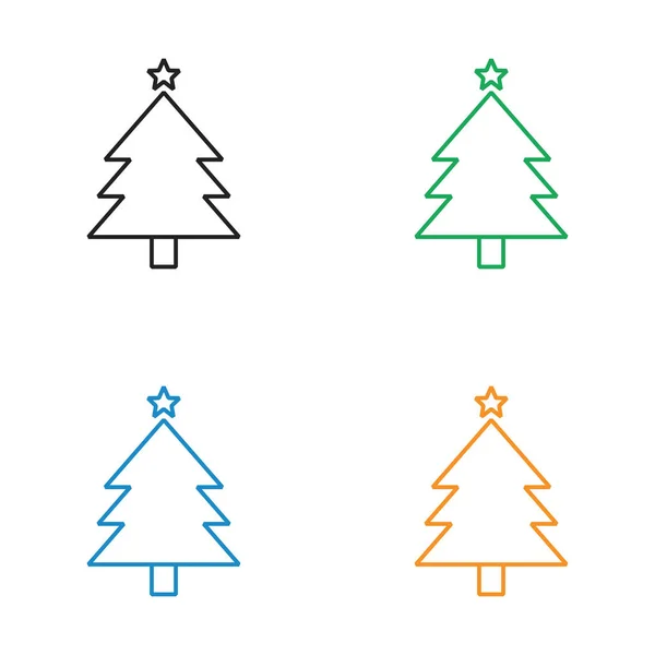 Weihnachtsbaum Icon Line Stil — Stockvektor